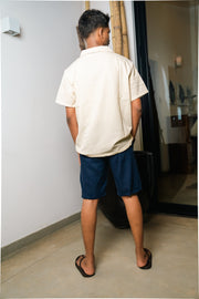Men’s Linen Drawstring Shorts – Navy