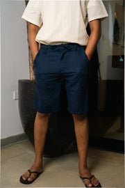 Men’s Linen Drawstring Shorts – Navy