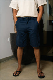 Men’s Linen Drawstring Shorts – Navy