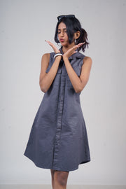 Sleeveless Utility Twill Shirt Dress