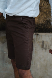 Roll Up Shorts - Coffee Brown