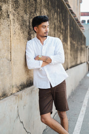 Roll Up Shorts - Coffee Brown