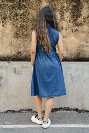 Sleeveless Chambri Dress - Blue