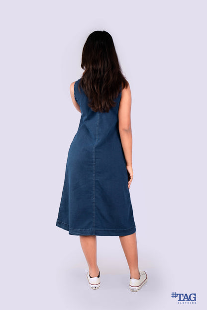 A-Line Midi dress- Dark Blue