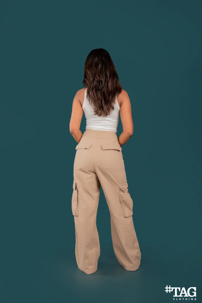 Ladies Extreme Baggy Cargo pant - Beige