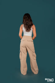 Ladies Extreme Baggy Cargo pant - Beige