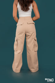 Ladies Extreme Baggy Cargo pant - Beige