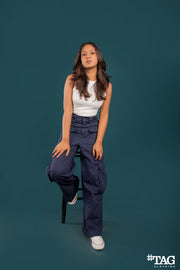Ladies Extreme Baggy Cargo Pant - Navy