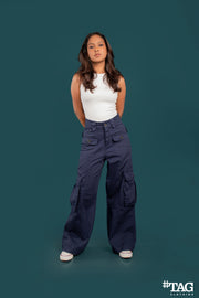 Ladies Extreme Baggy Cargo Pant - Navy