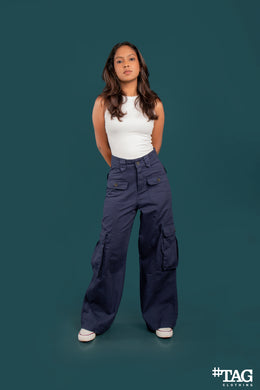 Ladies Extreme Baggy Cargo Pant - Navy