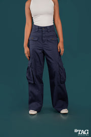 Ladies Extreme Baggy Cargo Pant - Navy