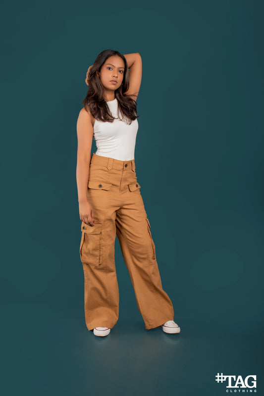 Ladies Extreme Baggy Cargo pant - Brown
