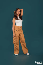 Ladies Extreme Baggy Cargo pant - Brown