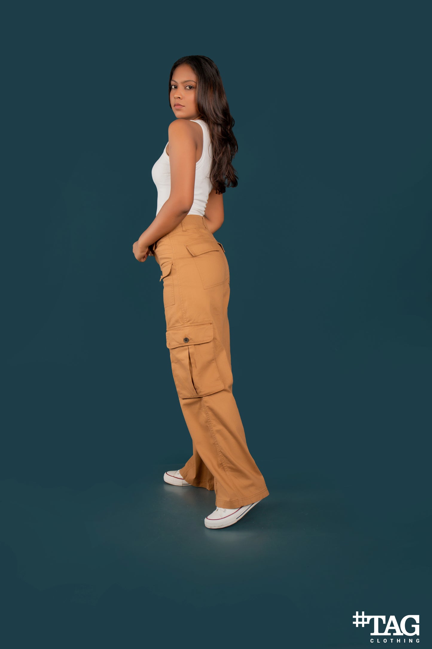 Ladies Extreme Baggy Cargo pant - Brown