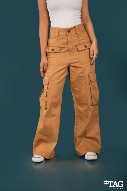 Ladies Extreme Baggy Cargo pant - Brown