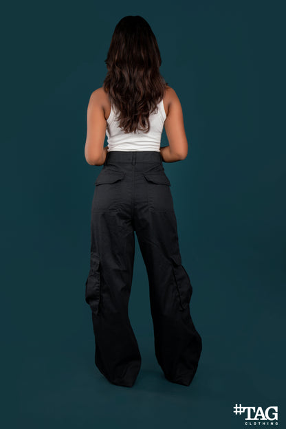 Ladies Extreme Baggy Cargo Pant - Black