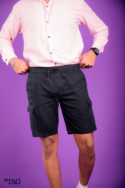 Flex Jogger Cargo Short- Black