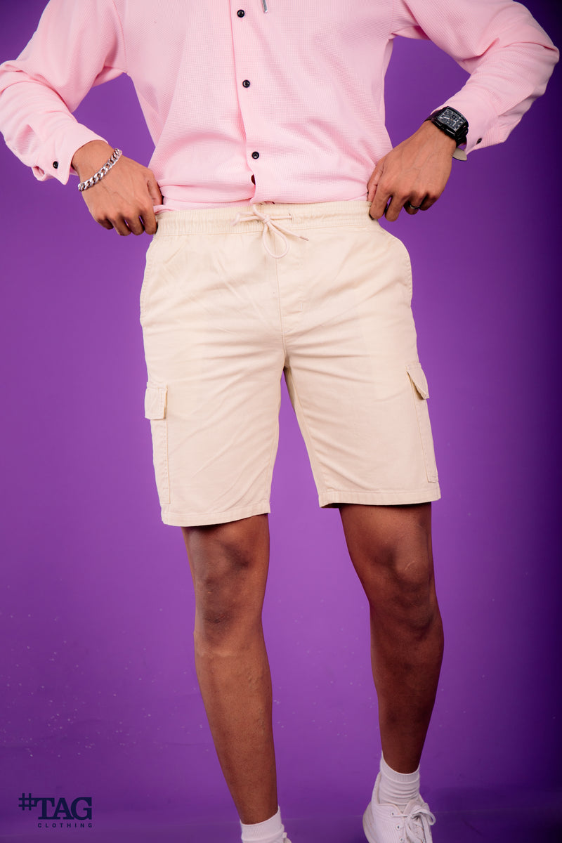 Flex Jogger Cargo Short - Cream – HashTag Clothing