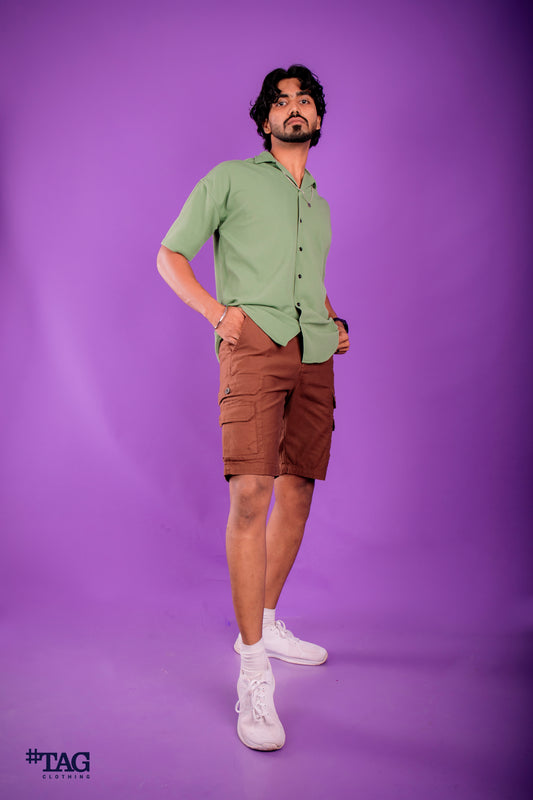 pocket on pocket short - Dark Brown