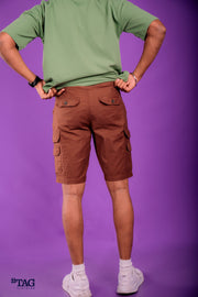 pocket on pocket short - Dark Brown