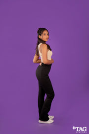 Ladies Denim Bell Pant - Black