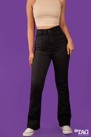 Ladies Denim Bell Pant - Black