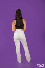 Ladies Denim Bell Pant-white