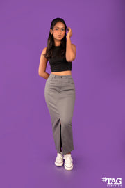Ladies Long Tiwil Skirt- Gray