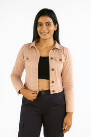 Ladies Twill Jacket-Peach