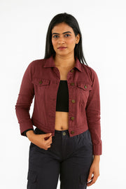 Ladies Twill Jacket -Maroon