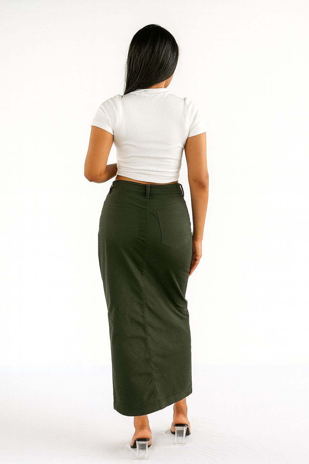 Ladies Twill Skirt - Olive