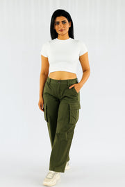 Ladies Cargo Pant - Olive