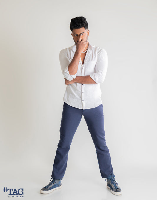 Men's Linen Pant - Midnight Blue