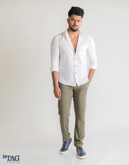 Men's Linen Pant - Olive