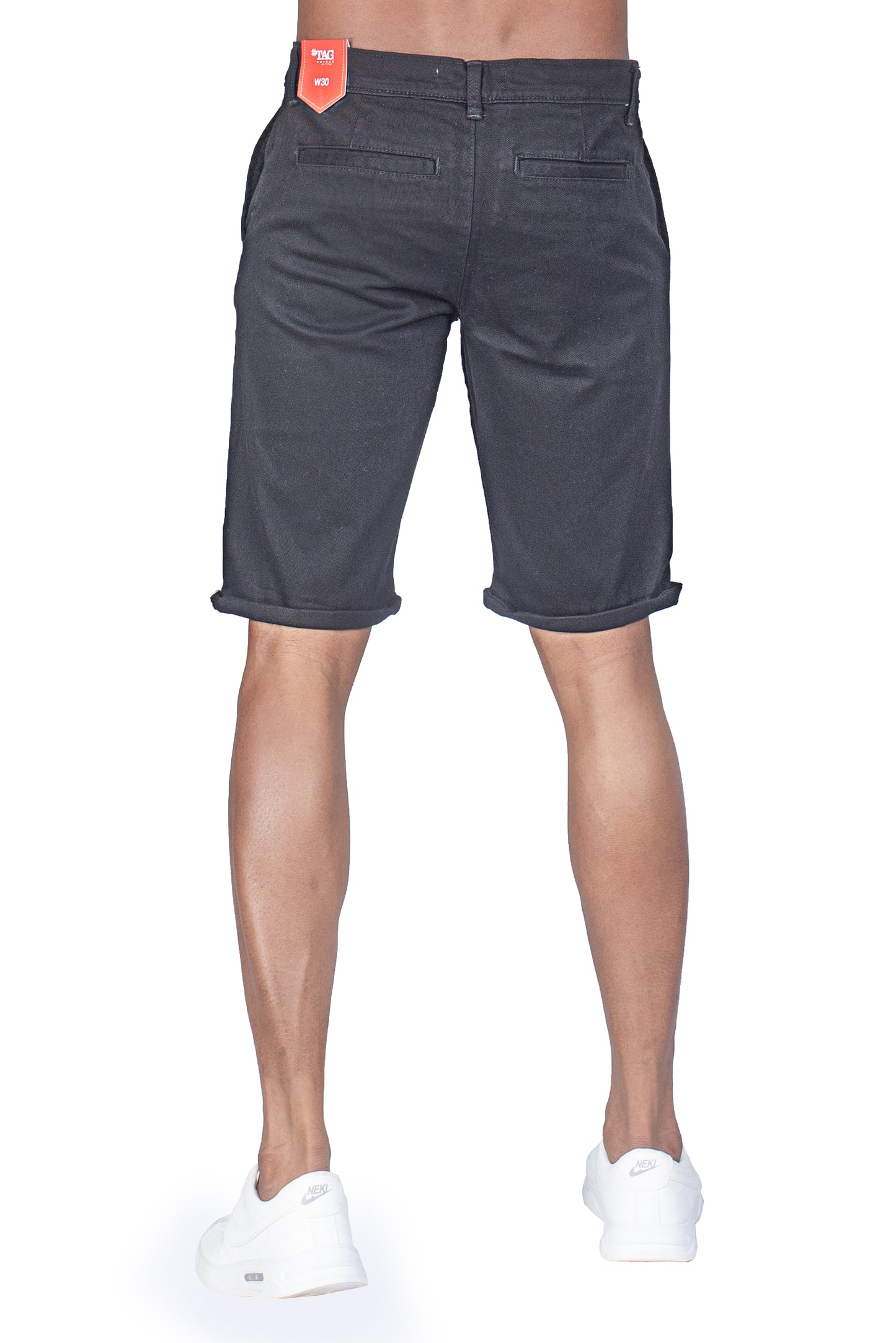 Chino Short with Rolled-Up Hem - Jet Black