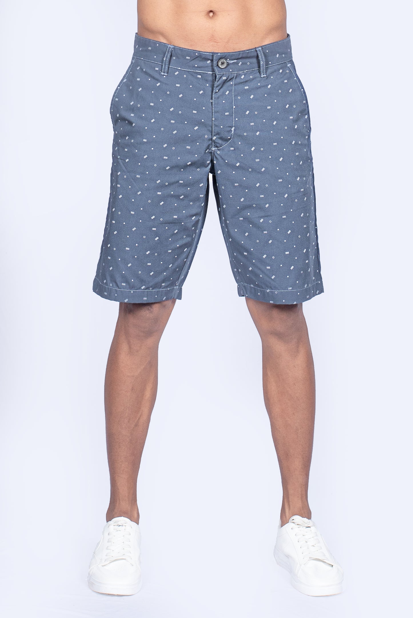 Men's Printed Short - Steel Blue