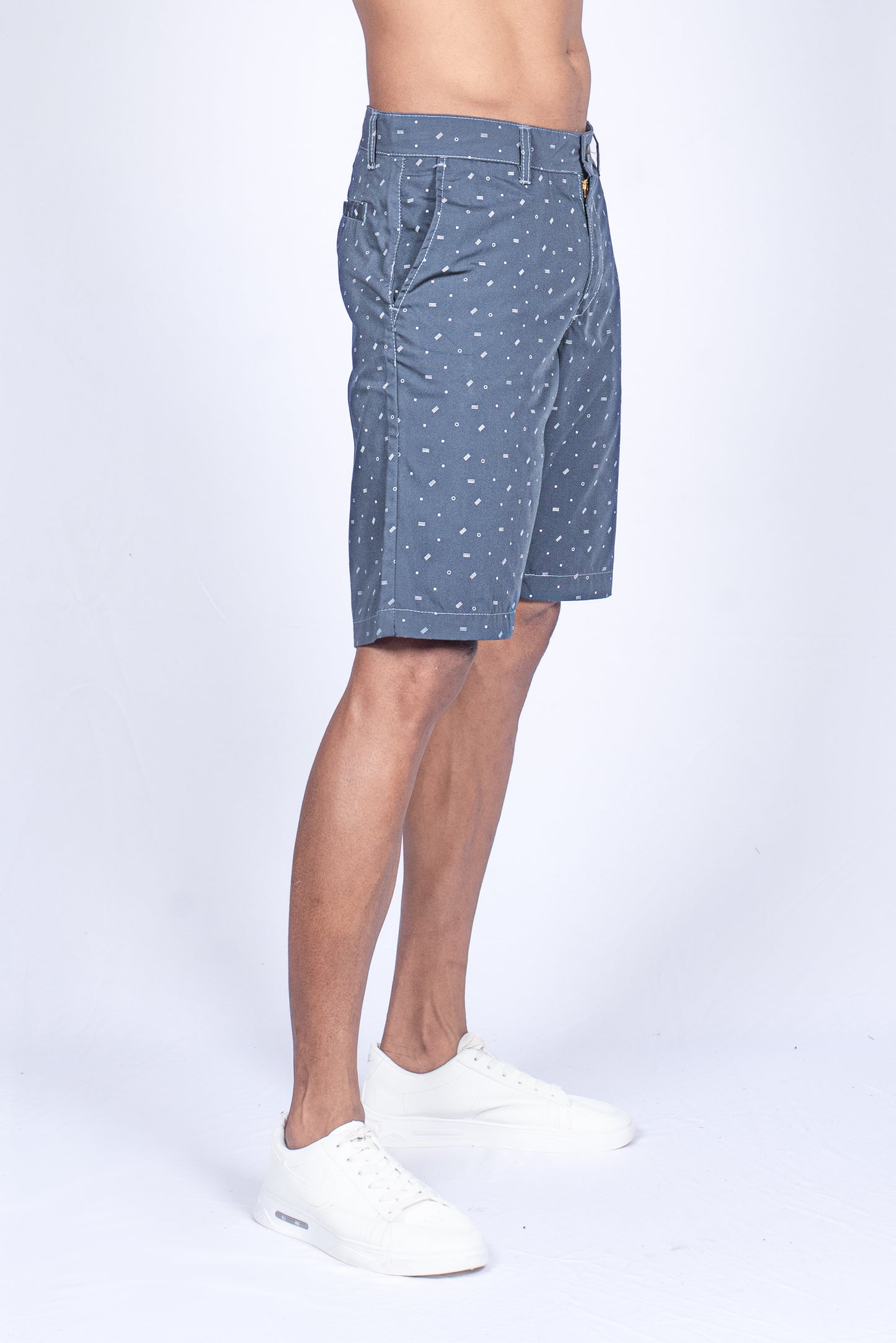 Men's Printed Short - Steel Blue