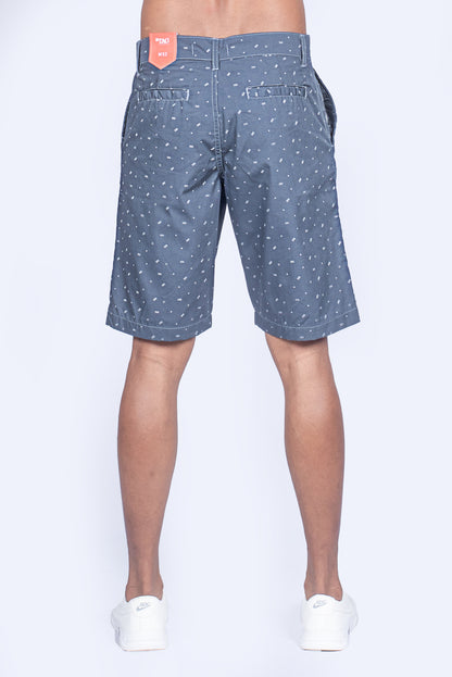 Men's Printed Short - Steel Blue