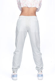 Ladies Linen Jogger Pant - Cream