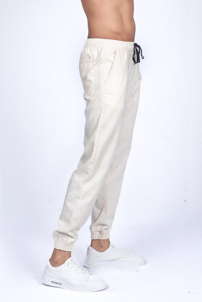 Men's Linen Jogger Pant - Cream