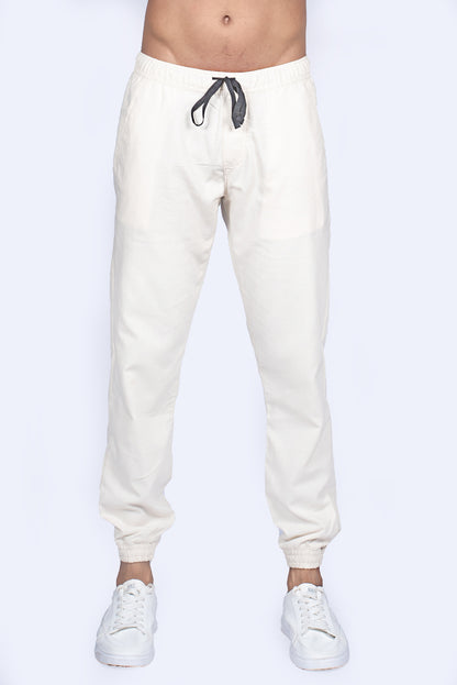 Men's Linen Jogger Pant - Cream