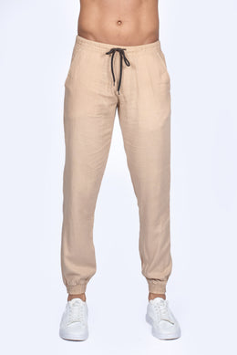 Men's Linen Jogger Pant - Sand