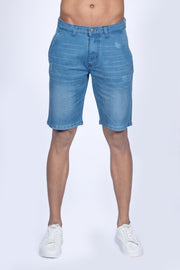Men's Tooled Denim Short - Light Blue Wash