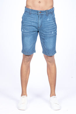 Men's Tooled Denim Short - Dark Blue Wash