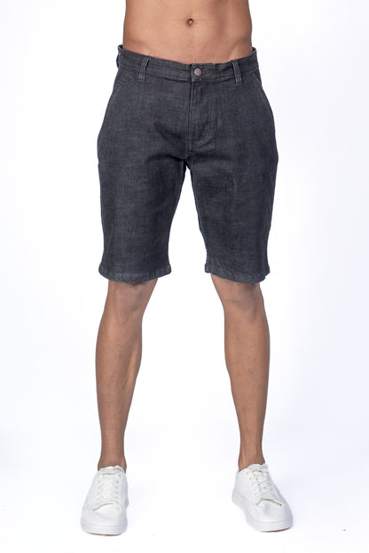 Men's Solid Wash Denim Short - Black