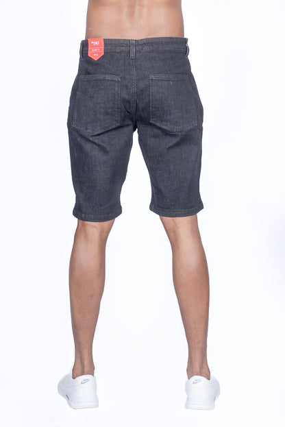 Men's Solid Wash Denim Short - Black