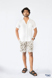Men's Printed Short-Grey White