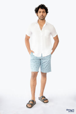 Men's printed Short- Light  Blue
