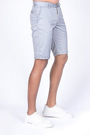 Chino Shorts with Rolled-Up-Hem- Ice Grey