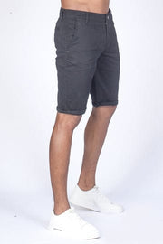 Chino Shorts with Rolled-Up-Hem- Jet Black